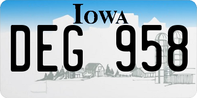 IA license plate DEG958