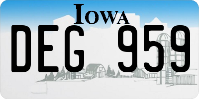 IA license plate DEG959