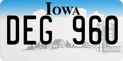 IA license plate DEG960