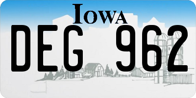 IA license plate DEG962