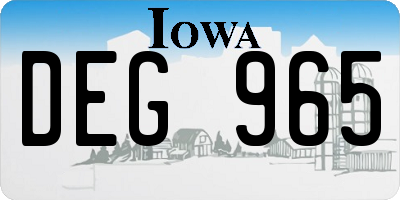 IA license plate DEG965