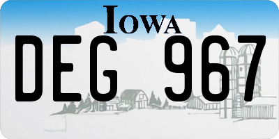 IA license plate DEG967