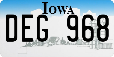 IA license plate DEG968
