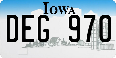 IA license plate DEG970