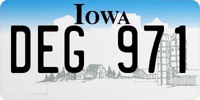 IA license plate DEG971
