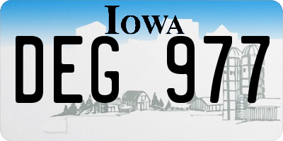 IA license plate DEG977