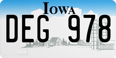 IA license plate DEG978