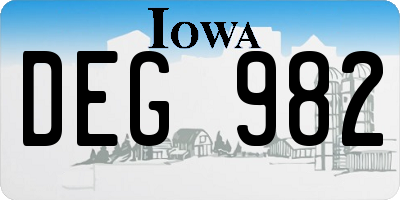 IA license plate DEG982