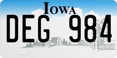 IA license plate DEG984