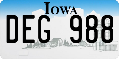 IA license plate DEG988