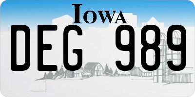 IA license plate DEG989
