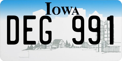 IA license plate DEG991