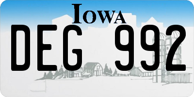 IA license plate DEG992