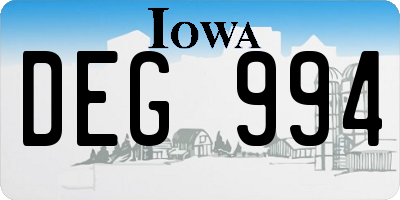 IA license plate DEG994