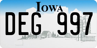 IA license plate DEG997