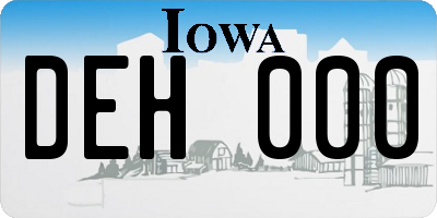IA license plate DEH000