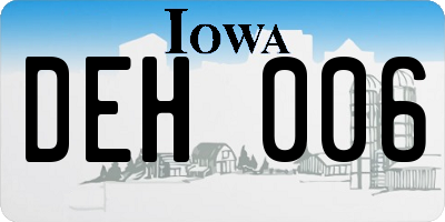 IA license plate DEH006