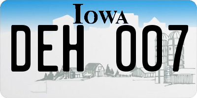 IA license plate DEH007