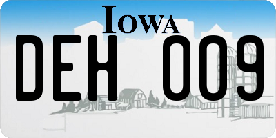 IA license plate DEH009