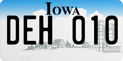 IA license plate DEH010