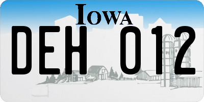 IA license plate DEH012