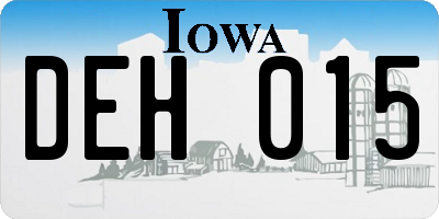 IA license plate DEH015