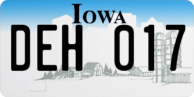 IA license plate DEH017