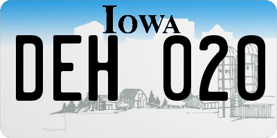 IA license plate DEH020
