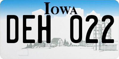 IA license plate DEH022