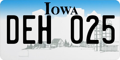 IA license plate DEH025