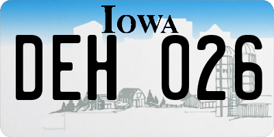 IA license plate DEH026