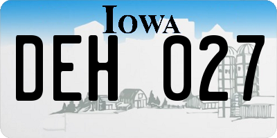 IA license plate DEH027