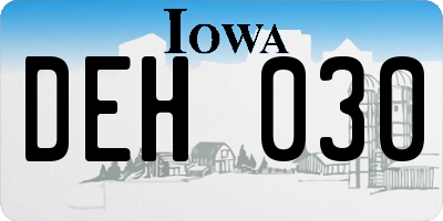 IA license plate DEH030