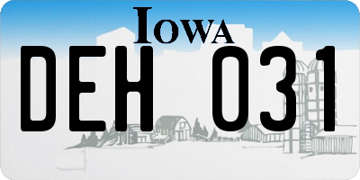 IA license plate DEH031