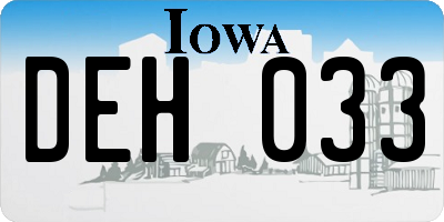 IA license plate DEH033