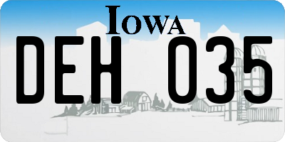 IA license plate DEH035
