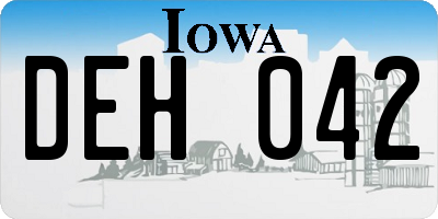 IA license plate DEH042