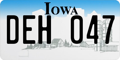 IA license plate DEH047