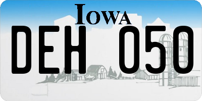 IA license plate DEH050