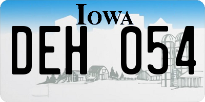 IA license plate DEH054