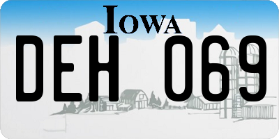 IA license plate DEH069