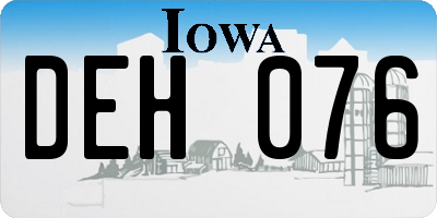 IA license plate DEH076