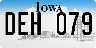 IA license plate DEH079