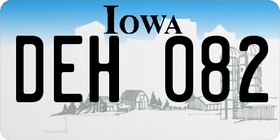 IA license plate DEH082