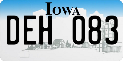 IA license plate DEH083