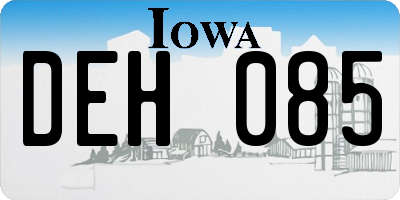IA license plate DEH085