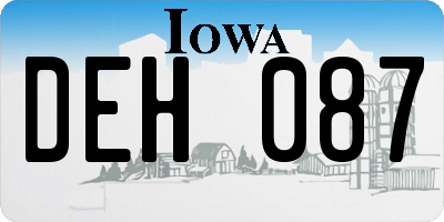IA license plate DEH087