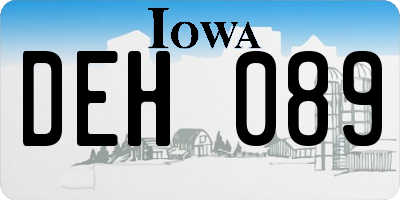 IA license plate DEH089
