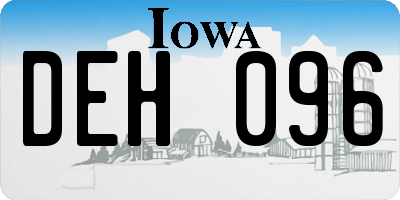 IA license plate DEH096
