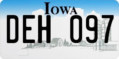 IA license plate DEH097